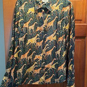 FINAL SALE PRICE J. Crew Women's Giraffe Motif Silk L/S Blouse
